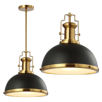 Homer Modern Industrial Iron LED Dome Pendant